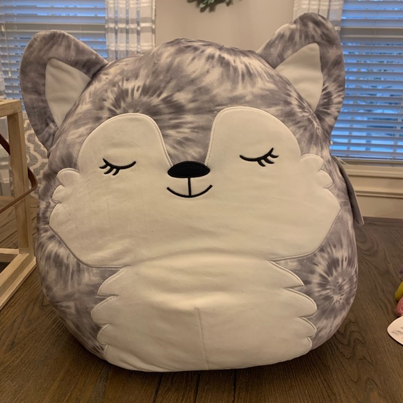 Squishmallows Toys Heidi Gray White Tie Dye Husky Dog Wolf 22